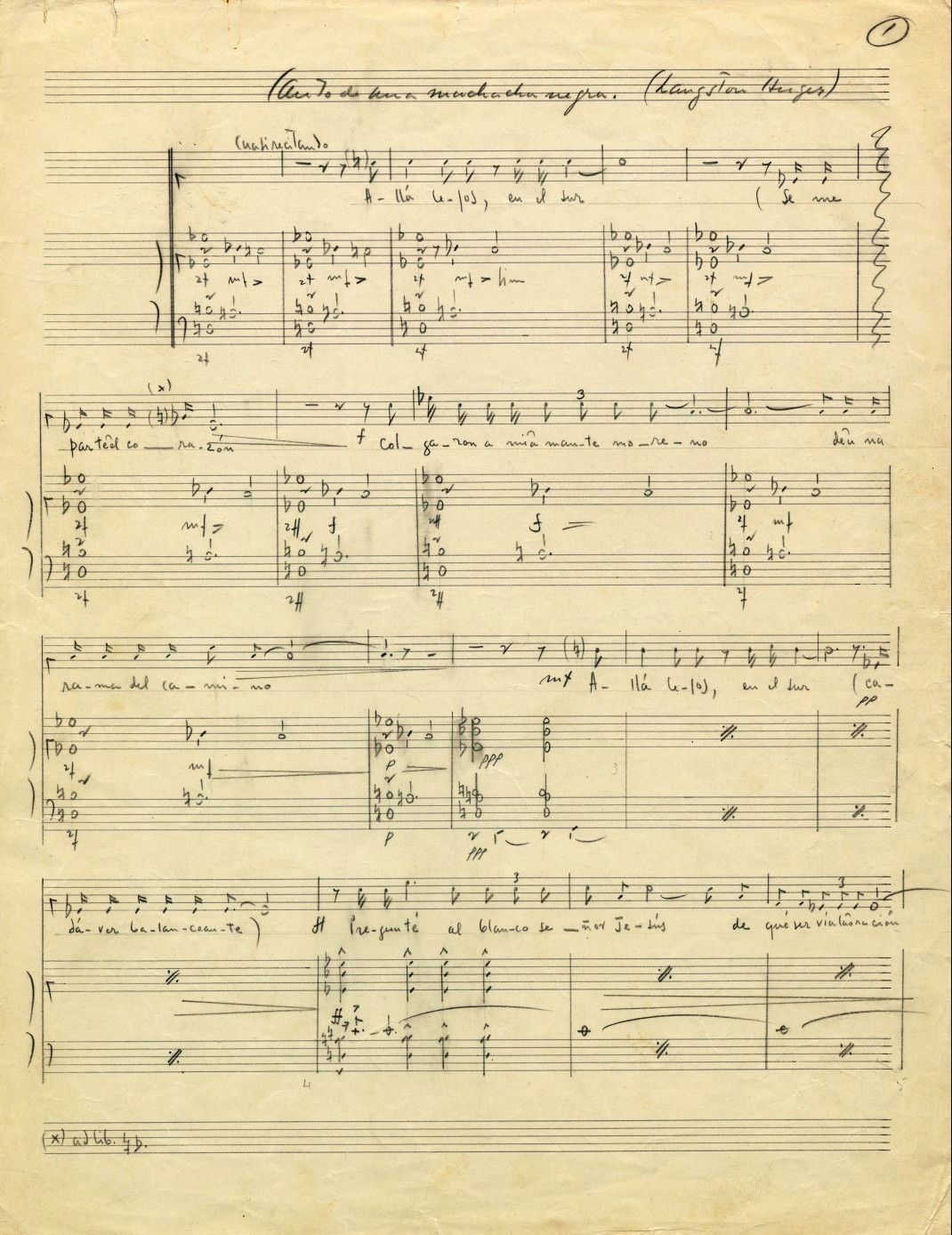 CANTO DE UNA MUCHACHA NEGRA